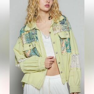 NWT POL Patchwork Lightweight Jacket